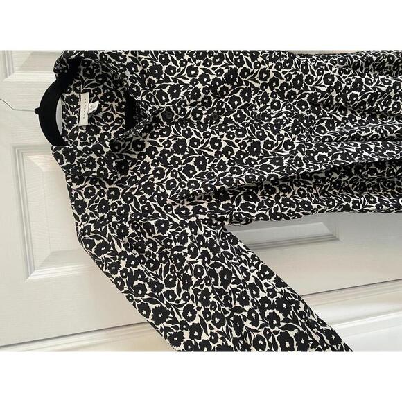 Topshop black & white floral mini shirt dress size S - Picture 2 of 5